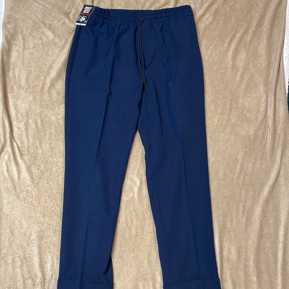 NWT Jf J Ferrar JCPenney Flat Front 360 Stretch Navy Sweatpants